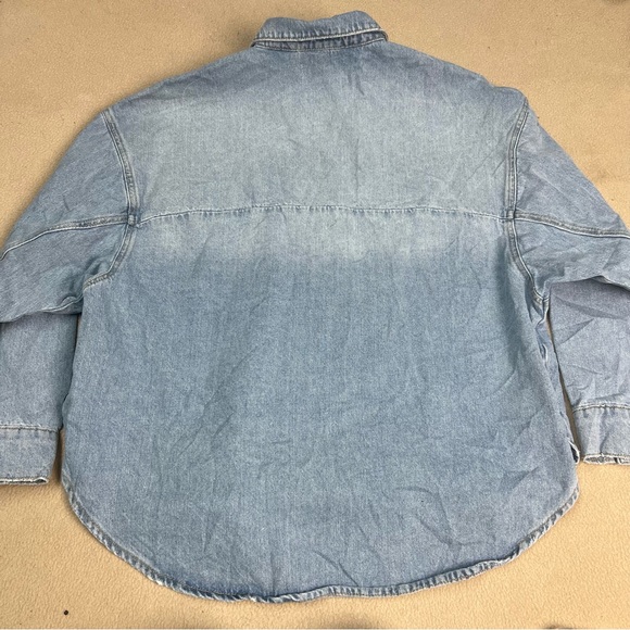 One Teaspoon Shirt womens XS blue denim jean snap front embellished Daria - Picture 10 of 11